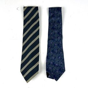 Giorgio Armani Cravatte 100% Silk Neck Tie - Made In Italy Set Of 2